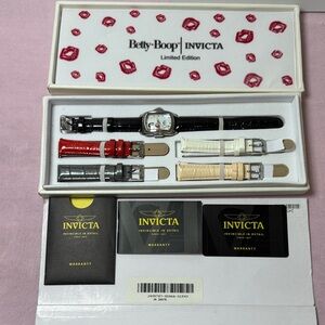 Invicta Betty Boop Limited Edition Women's Watch Set - Black, Red, White